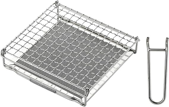 Campingmoon Camping Bread Toaster Folding Camp Stove Toaster Gas Fire BBQ Grill Portable 304 Stainless Steel Cooking Grill With Anti Scalding Mesh Fork