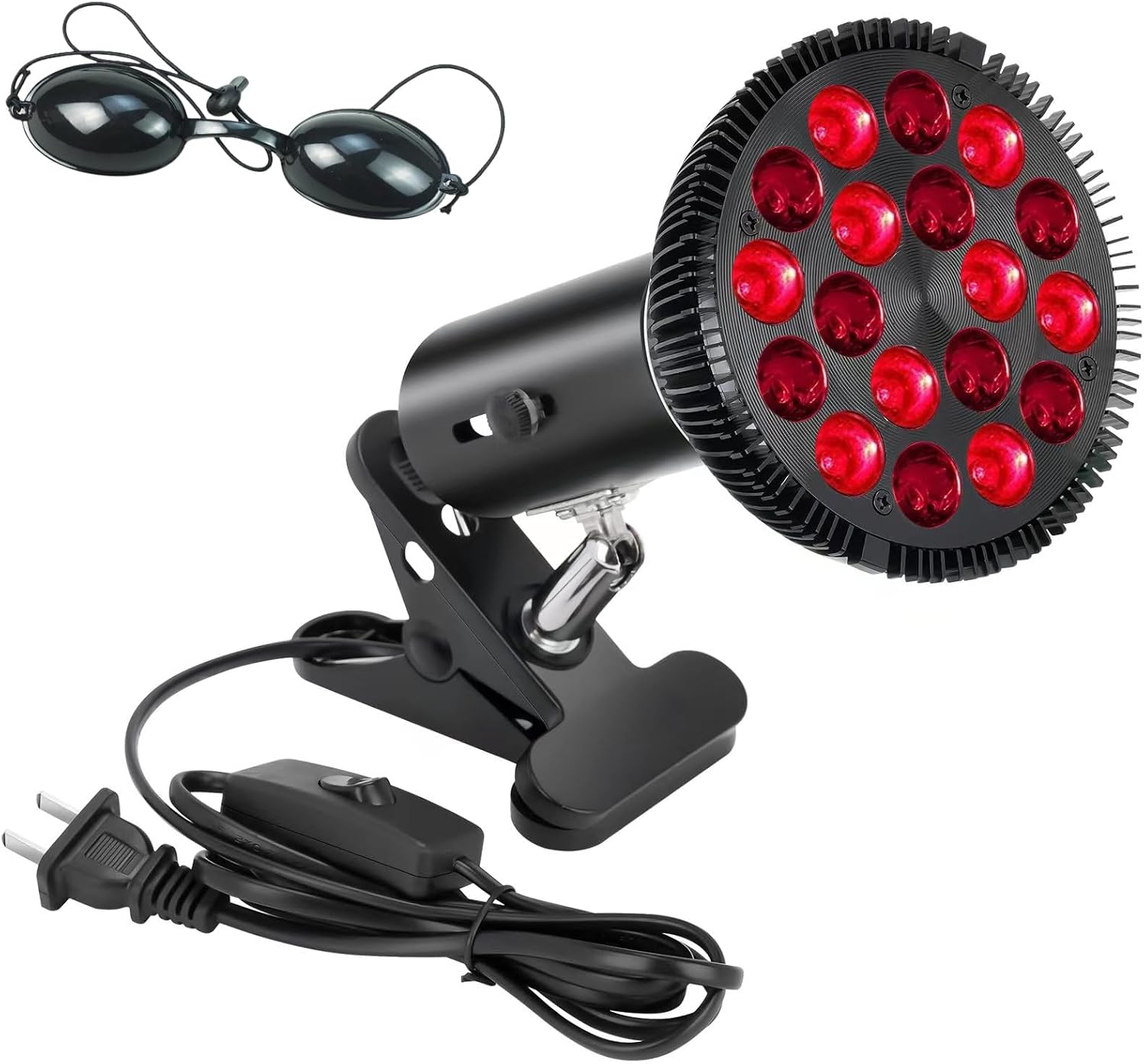 Red Light Therapy Lamp, 54W 18 LEDs 660nm Red and 850nm Near Infrared Combo Bulb Red Light Therapy Compatible for Body and Face