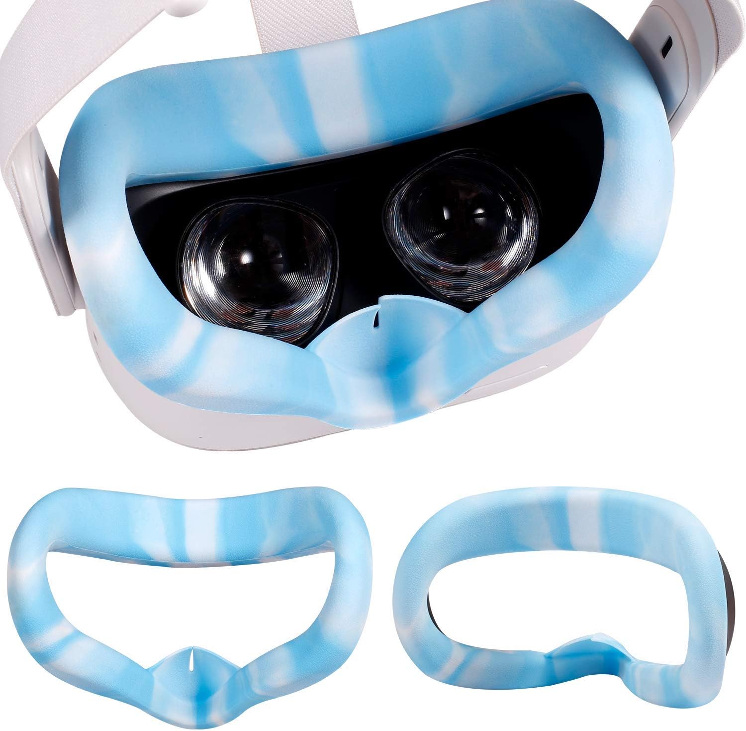 Yocaya VR Silicone Cover 2 Pack for Quest 2 Facial Cover Sweatproof Lightproof Anti-Leakage