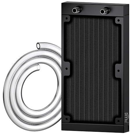 12 Pipe Aluminum 240mm CPU PC Water Cooling Radiator, 120mm Fanless, DC12V Black