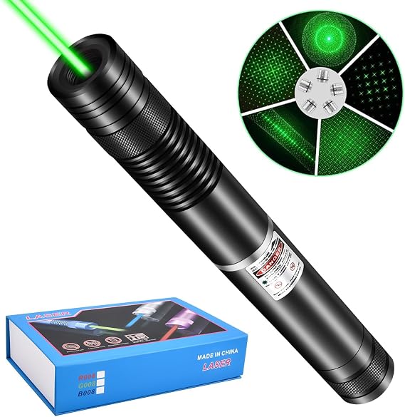 Green High Power Laser Pointer, Long Range Laser Pointer High Power with Star Cap for Outdoors/Astronomic/Construction