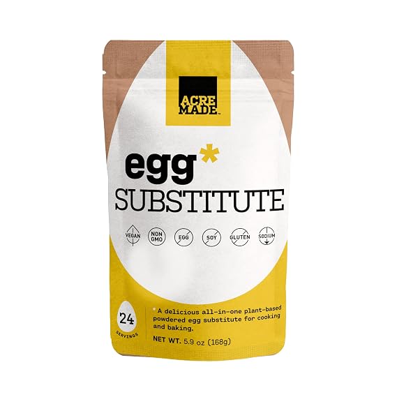 Plant-Based Egg Substitute, Dry Powder, Shelf Stable, Vegan, Gluten Free, Soy-Free, Low Sodium, Non-GMO, Natural Egg Replacer, 3 Grams Pea Protein Per
