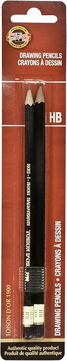 Koh-I-Noor Toison dOr Graphite Pencil, HB Degree, 2 Pack FA1900.HBBC , Black