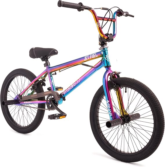 Hyper BMX Bike 20 Inch, Single Speed, Front and Rear Sprockets, Steel BMX Frame. 360 Handlebar Rotation. Park Ready Bicycle for Kids. Jet Fuel Finish