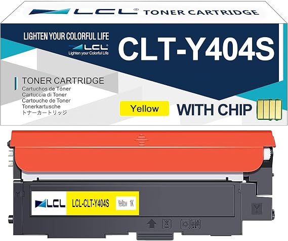 LCL Compatible Toner Cartridge Replacement for Samsung CLT-Y404S CLT-404S Y404S 404S SL-C430 SL-C430W SL-C480 SL-C480W SL-C480FN SL-C480FW SC-C482 SL-C482W SL-C482FW SL-C432 SL-C432W(1-Pack Yellow)