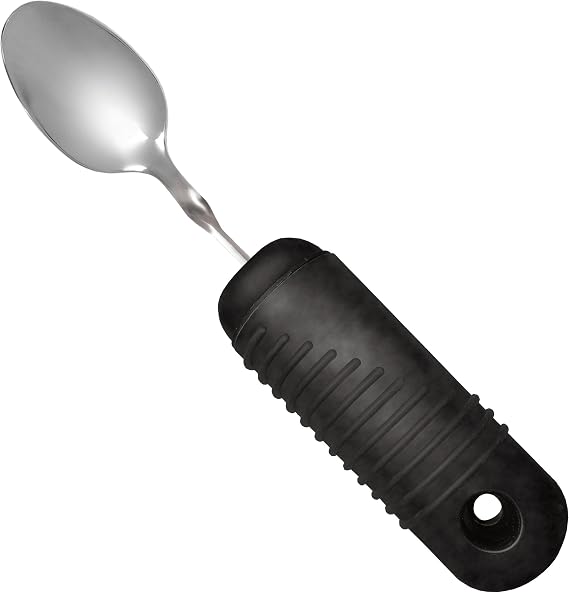 Rehabilitation Advantage Easy Grip Teaspoon with Built-up Handle, Black 3.2 Oz