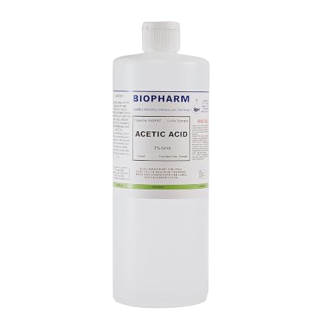 Biopharm Acetic Acid Solution 3% (v/v), 1 Quart (950 mL).