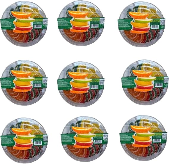 Jelly Fruit Slices – 200g – Juicy, Chewy Fruit-Flavoured Sweets Colourful Assorted Candy Treats for Snacking or Sharing (10 x pack)