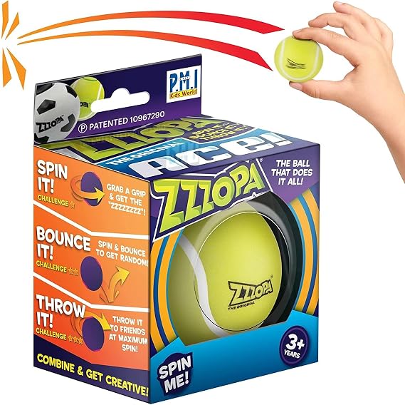 Original ZZZOPA Fidget Balls: ACE! Fidget Stress Ball from Fun Collection | Fidget Toys for Kids: Spin it, Bounce it, Throw it! | 1/20 Collectibles | 6 cm | Fidget Stress Ball Kids Toys by P.M.I.