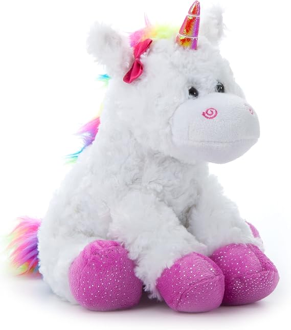 The Petting Zoo Rainbow Unicorn Stuffed Animal Plushie, Kids Gifts, 11 in