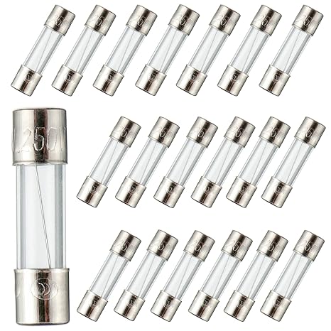 BOJACK 5x20mm 10A 10amp 250V 0.2x0.78 Inch F10AL250V Fast-Blow Glass Fuses (Pack of 20)