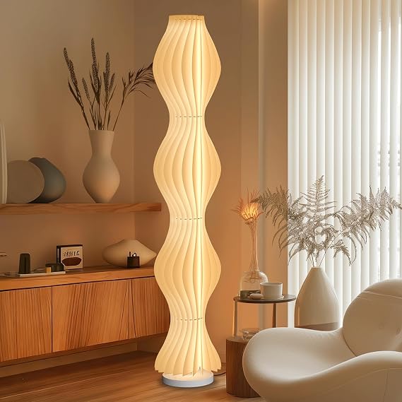 TACAHE Wavy Floor Lamp - 3 Color Temp & Dimmable