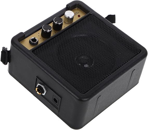 Generic Mini Electric Guitar Amp Tube Amplifier 5W Compact Plastic Metal 4.91X4.52X2.36In Portable with Built-In Effects for Beginners and Home Use