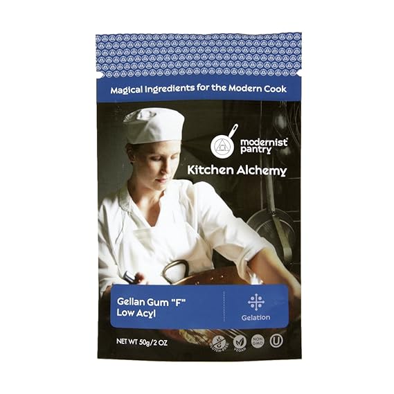 Pure Gellan Gum F - Low Acyl Non-GMO Vegan OU Kosher Certified - 50g/2oz