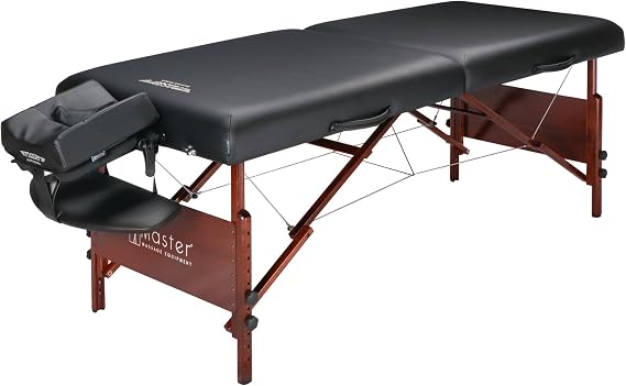 Master Massage 30" Del Ray Pro Portable Massage Table (30" width x 84" length) with Adjustable Table Height, 750 lbs. Working Capacity- Massage Bed, Tattoo Table, Lash Table