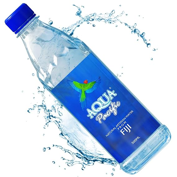 Fiji's Natural Water - Pack of 5 (500 mL Bottles) Discover Fiji's Finest H20, Naturally High pH & Alkaline - Aqua Pacific WTR - From FIJI - Goodness