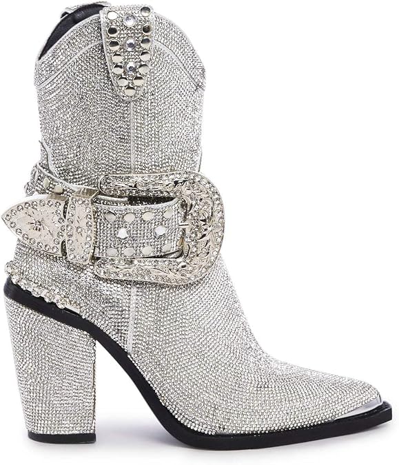 Dolls Kill Sheriff Shine Cowboy Boots by Club Exx - Rhinestone Encrusted Boots Made From Vegan Leather