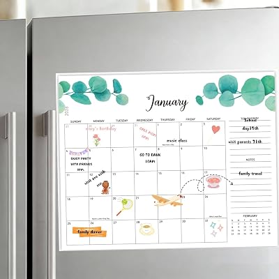 Magnetic Calendar for Refrigerator 2026 Magnetic Fridge Calendar Runs Jan 2026Jun 2027 18 Months Strong Magnet & Thick Paper with Notes Perfect for Kitchen & Office Fridge