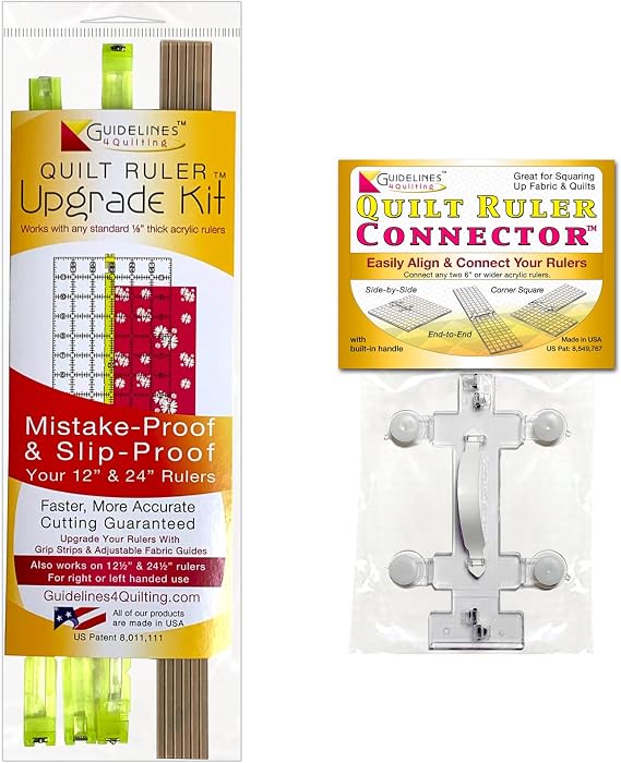Guidelines4Quilting Quilt Ruler Upgrade Kit and Connector Bundle