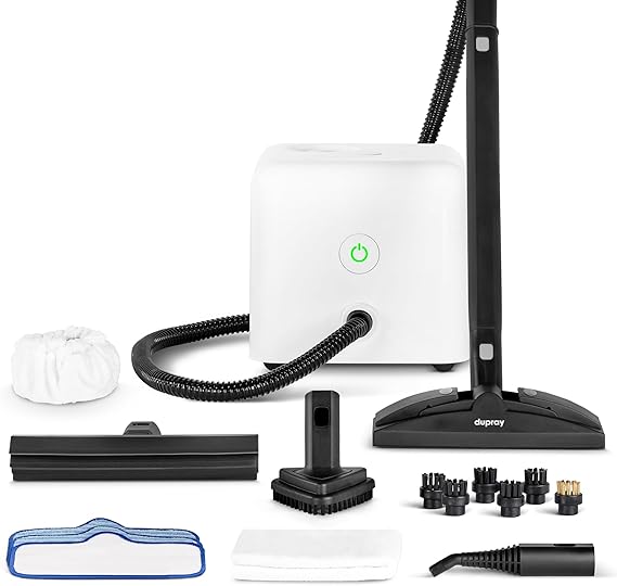 Dupray Neat Steam Cleaner for Home - Essential Pack | Powerful Multipurpose Steamer | Chemical-free cleaning for floor, car, wall, grout & kitchen | Steam mop | 17 Accessories