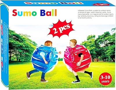 ZHUYNXIR 2 PC Sumo Balls for Kids, Kids Bumper Bounce Ball, Kid Sumo Balls, Lawn Game Ball for Child Outdoor Team Gaming Play, 24 inch, Bluered.