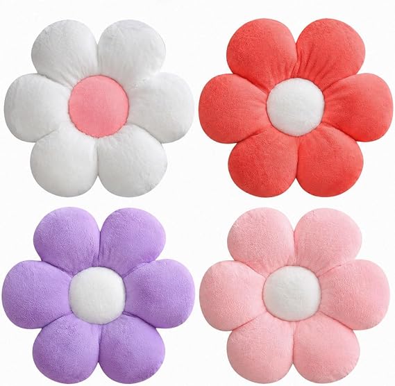 CANGHI 4PCS Flower Pillow, Decorative Throw, Daisy Pillow 15.7"