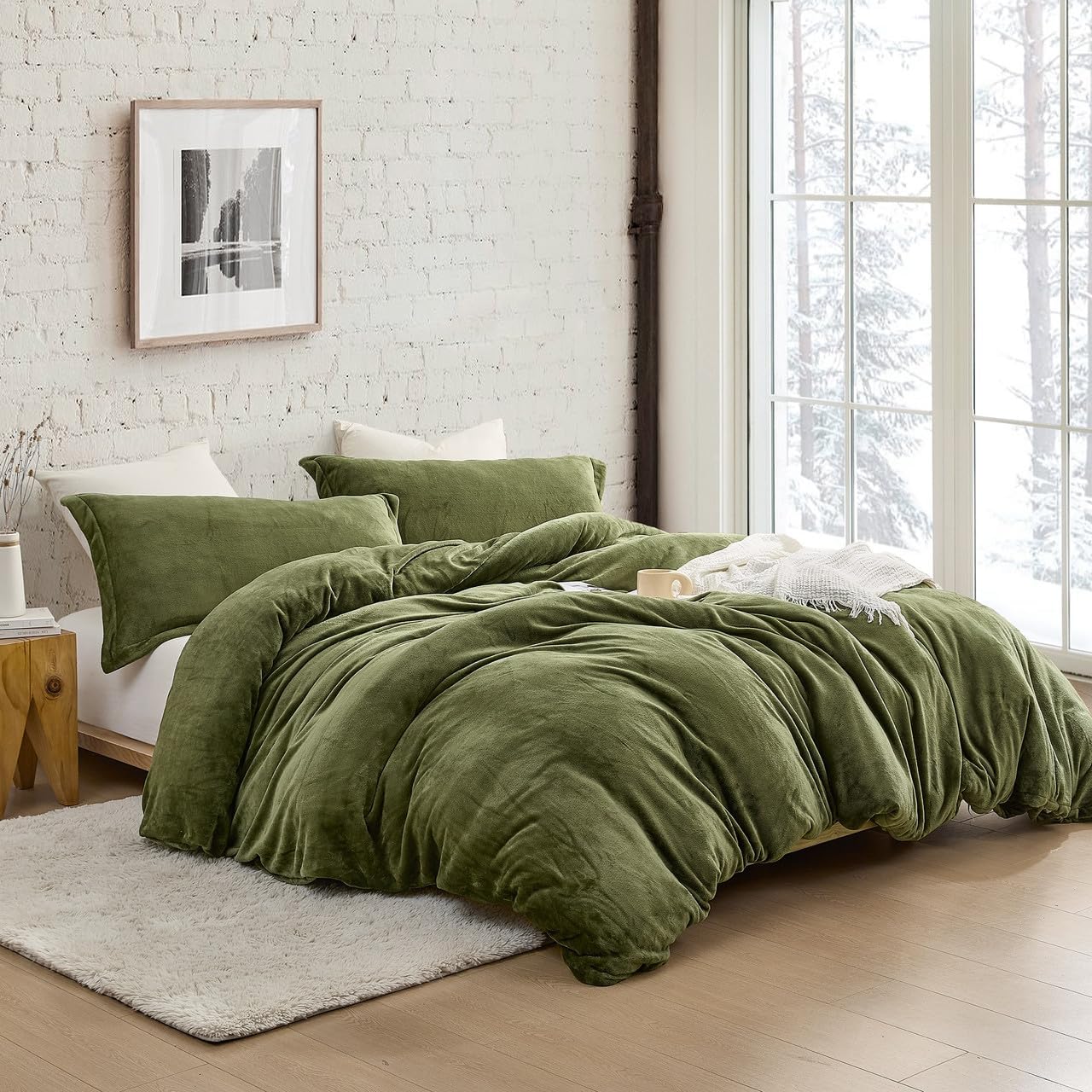 Byourbed Thicker Than Thick - Coma Inducer® Oversized Queen Comforter Set with Cover - Winter Moss
