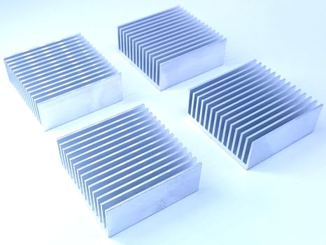 4pcs 50mm Aluminum Heatsink 50mm x 50mm x 20mm, Cooler Cooling Heat Sink (50mmx50mmx20mm)