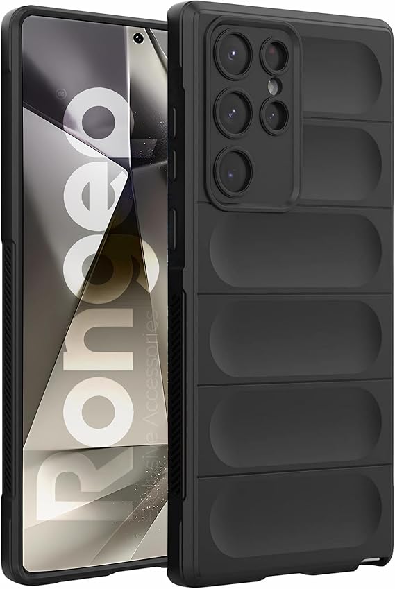 Rongep Protective Thick Structure Rugged TPU Silicone Case for Samsung Galaxy S24 Ultra Camera Upgraded In-Suet Textured Edges Full Covering Protective Case with Shock Absorbing and Anti-Slip Features