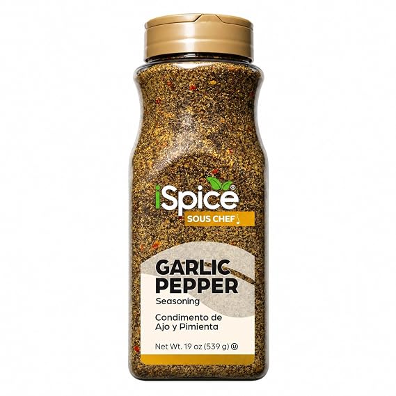 iSpice Garlic Pepper Seasoning Blend Bulk Jar - 19 oz