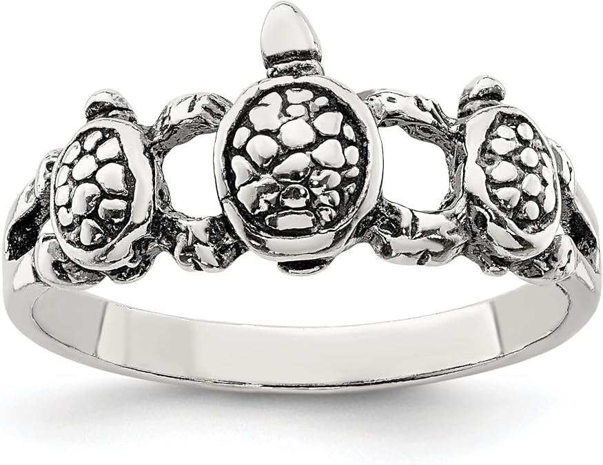 Sterling Silver Turtle Band Sz 8