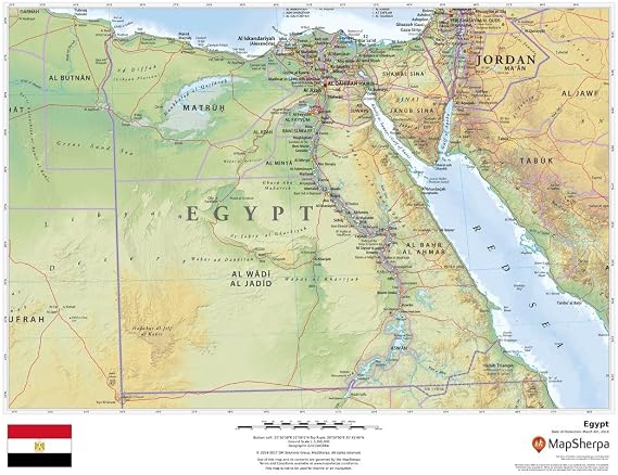 Egypt - 22" x 17" Laminated Wall Map