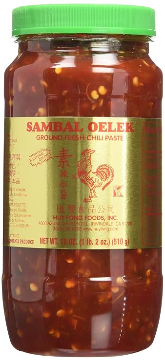 Sambal Oelek Chili Paste 18 Oz (1 Pack) - Premium Spicy and Flavorful Asian Condiment, Ideal for Cooking, Dipping, and Enhancing Dishes