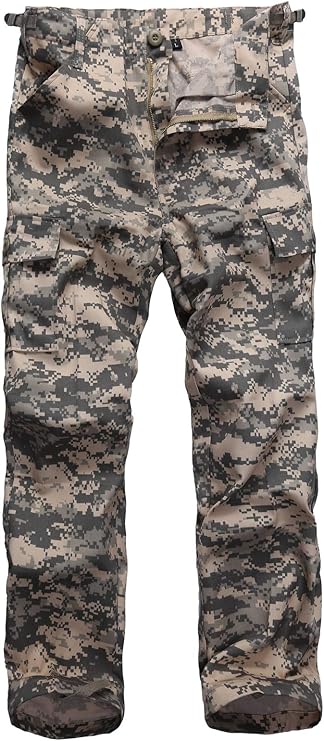 BACKBONE Kids Camouflage Cargo Pants, Boys and Girls Outdoor MultiPocket Trousers