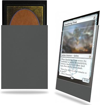 Grey Card Sleeves 200 Pack Compatible with MTG Card Sleeves, Sturdy Sleeves Matte Back Finish, Perfect Shuffling - Protect All Your Trading Cards Collectible Cards, Never Tear