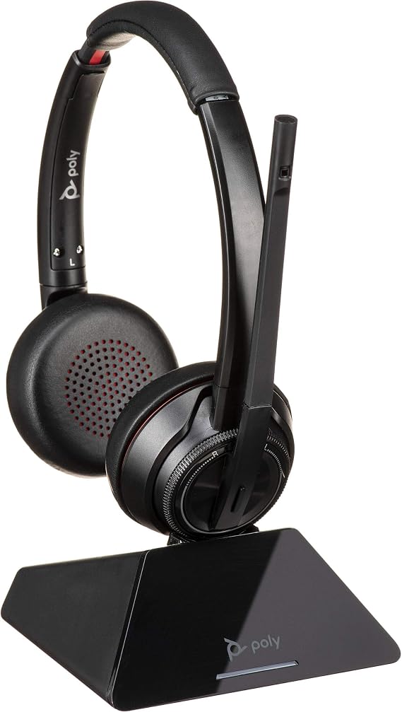 Poly Savi 8220 UC DECT Wireless Headset System- Connects to Computer Only (USB-A)