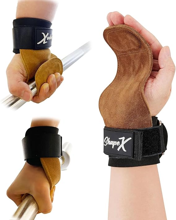 ShapeX Pull up Hand Grip for Men and Women - Weight Lifting Straps for Deadlift - Replacement for Versa, Crossfit Grips - Gym Hand Strap for Excercise and Gymnastics