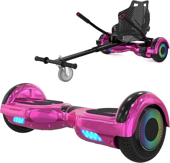 Hoverboards for children 6.5 inch two-wheeled self-balancing hoverboards with go-kart with LED lights Bluetooth speaker for teenagers