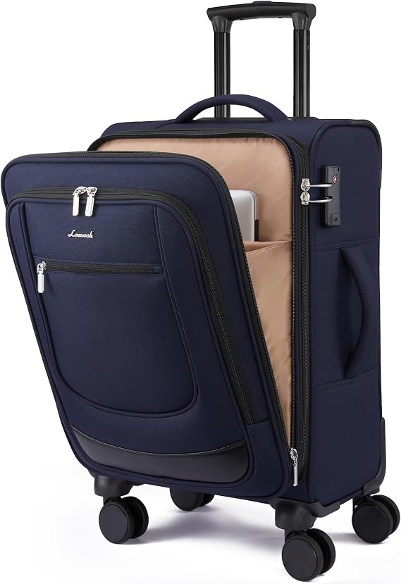 LOVEVOOK Carry On Luggage 22x14x9 Airline Approved 22inch Softside Suitcase