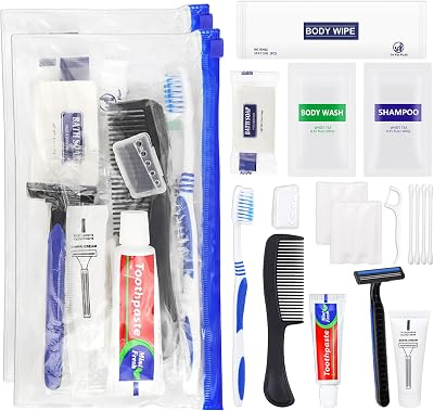 Basic Toiletry Kits, Individually Packed, Personal Hygiene Bulk Homeless Care Package Supplies