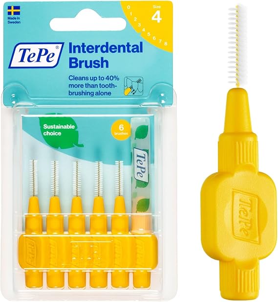 TePe Arayüz Fırçası, Orijinal, Sarı, 0.7mm/ISO 4, 6 adet