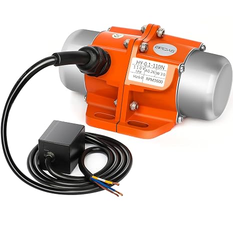 30W Concrete Vibrator Vibration Motor Single Phase AC 110V 3600RPM,Aluminum Alloy Case Electric Asynchronous Vibrating Vibrators for Shaker Table(30W)