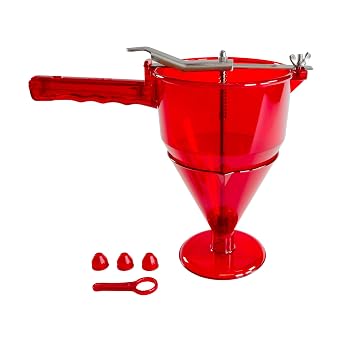 Fat Daddio's Confectionery Funnel, 1-Liter, Translucent Red