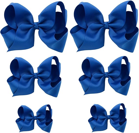 HLIN Toddler Girls 6PCS Hair Bow Clips - Matching American Girls Dolls (6in 2, 4.5in 2, 3in 2)...