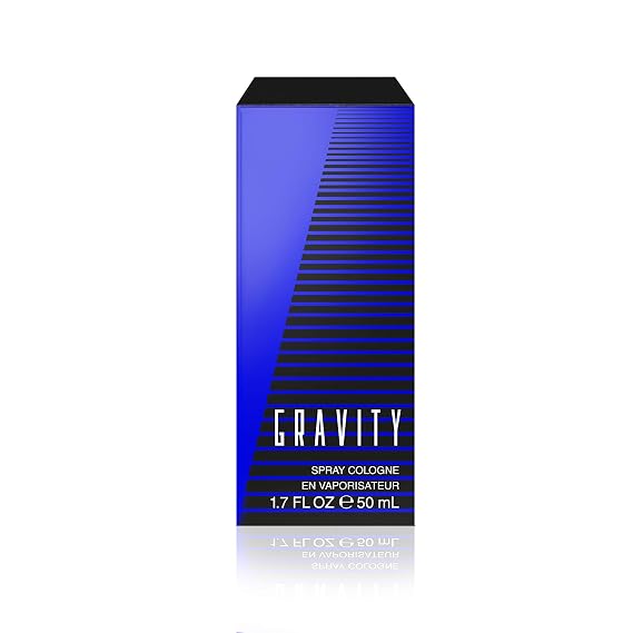 Coty Classics Gravity Eau de Cologne Spray, Seductive Blue Fragrance for Men with notes of Mandarin Orange, Sage, Earthy Woods, Vanilla and Leather 1.7 fl oz (Pack of 1)
