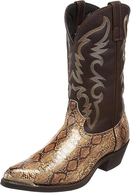 Tongzone Cowboy Boots For Men Classic Western Boot Embroidered Round Toe Durable Traditional Country Boots
