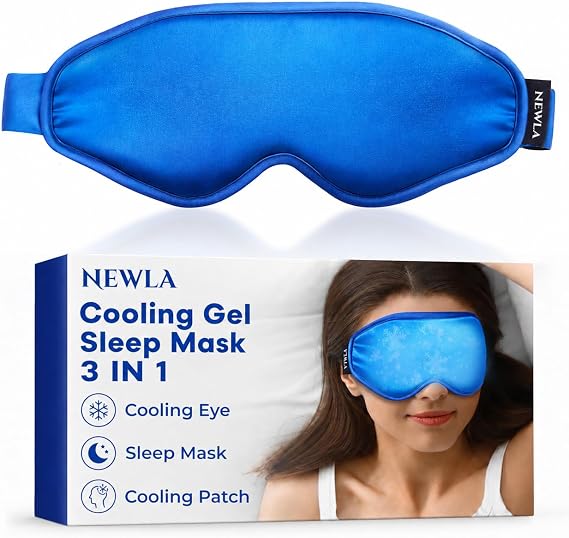 Cooling Eye Mask for Puffy Eyes: Fsa Eligible Items Hsa, Face Ice Eye Pack for Migraine After Surgery Relief - Reusable Cold Compress for Headaches Puffiness - Comfortable Weighted Fit Gel Sleep Mask