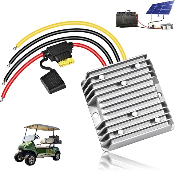 36V 48V to 12V Converter 20A 240W DC-DC Step Down, 48V to 12V Converter Golf Cart Voltage Regulator with Fuse Professional Waterproof Voltage Reducer for Golf Cart Club Car LED Lights