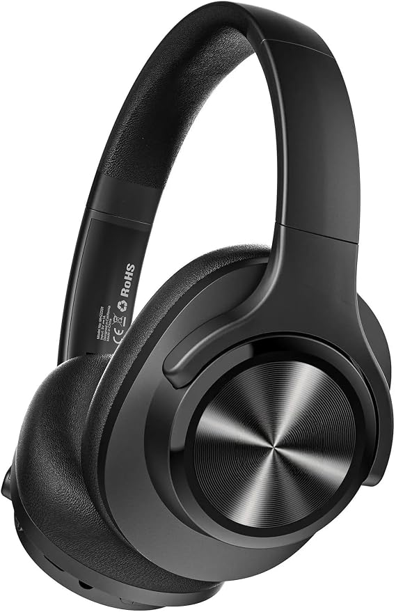 Oraolo Mission 200 Bluetooth Headphones, Over-Ear Bluetooth 5.3 Headset, 3 EQ Modes 60H Playtime, Low Latency HiFi Deep Bass for PC Cellphone Home Black