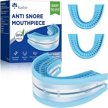 Anti Snore Mouthpiece - Anti Snoring Devices for Sleep - Adjustable Snoring SolutionWater Blue